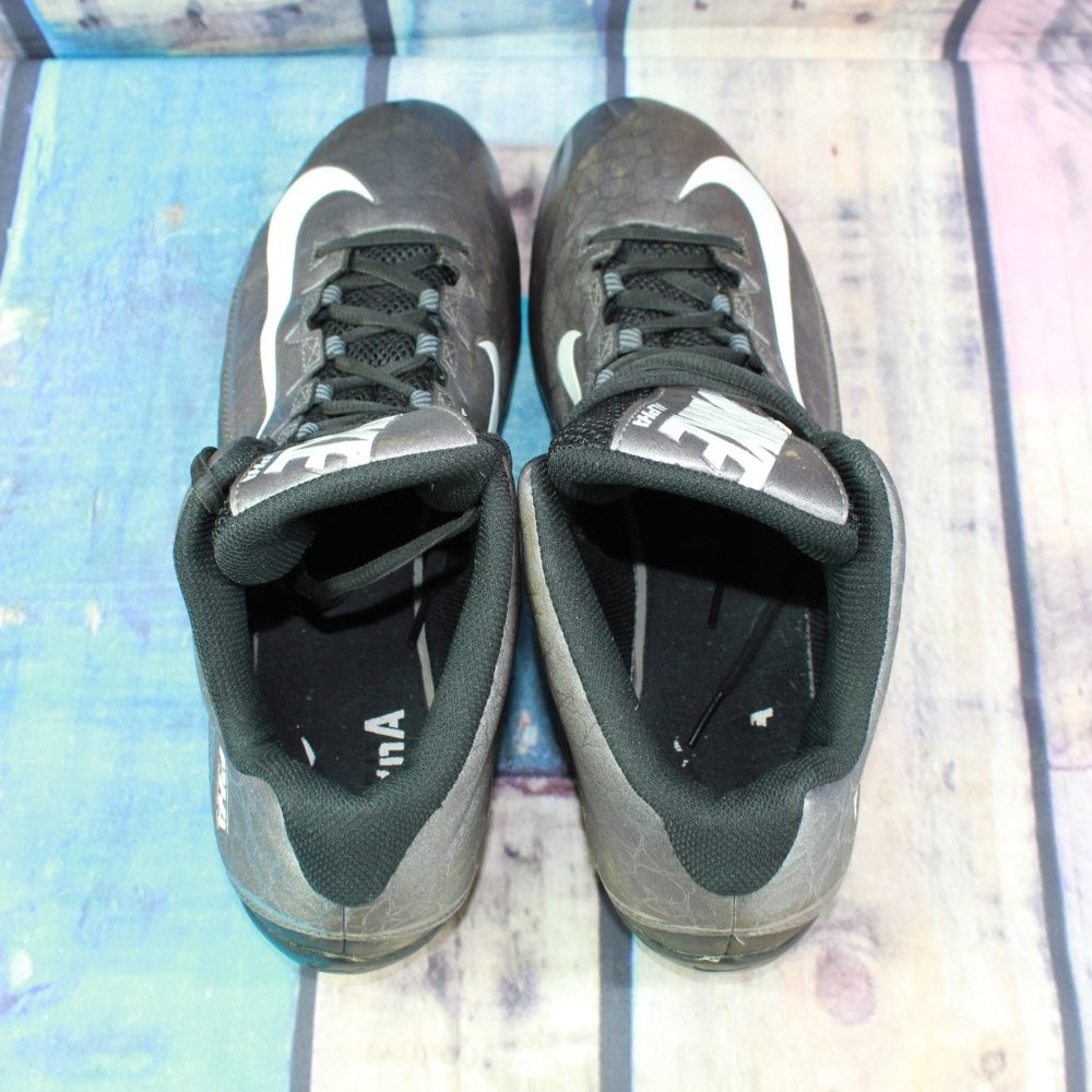 Nike Alpha Strike 2 Gray Black Leather Lace-up Football Cleats Size 14 - Picture 7 of 9